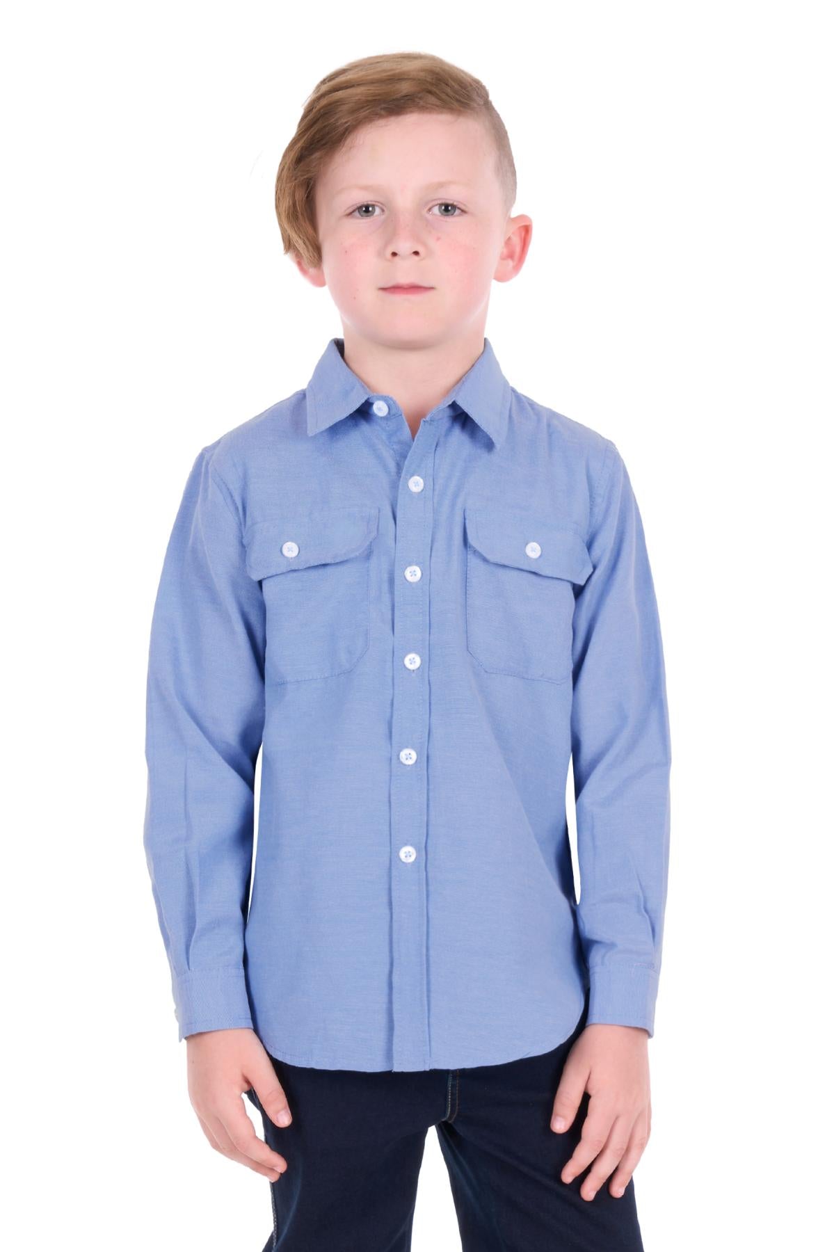 Kid’s Brooks Pocket Long Sleeve Shirt - Blue