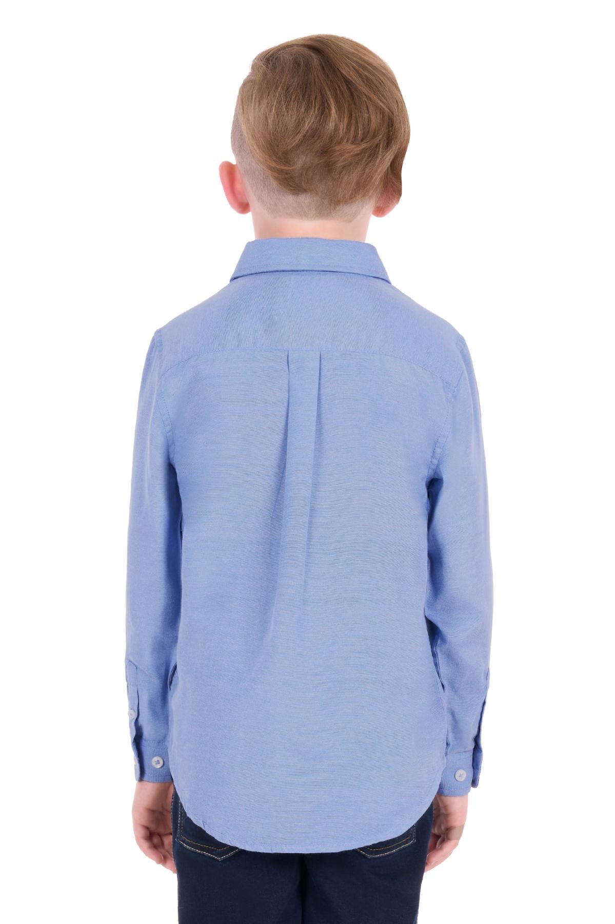 Kid’s Brooks Pocket Long Sleeve Shirt - Blue