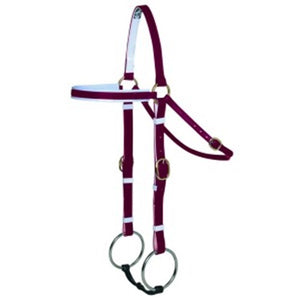 Horse Sense Barcoo Bridle Head - Brass Fittings Maroon/White