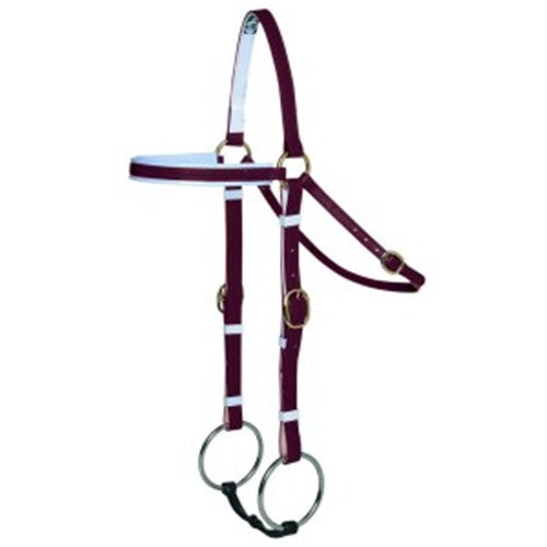 Horse Sense Barcoo Bridle Head - Brass Fittings - Brown/White