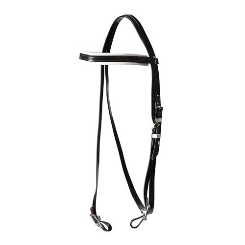 Horse Sense Y-Line Pony Club Bridle Head - Black / White