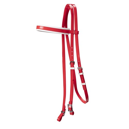 Horse Sense Y-Line Pony Club Bridle Head - Red / White