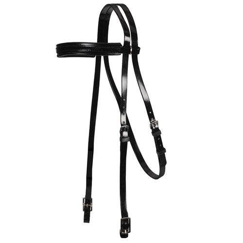 Horse Sense Y-Line Pony Club Bridle Head - Black / Black