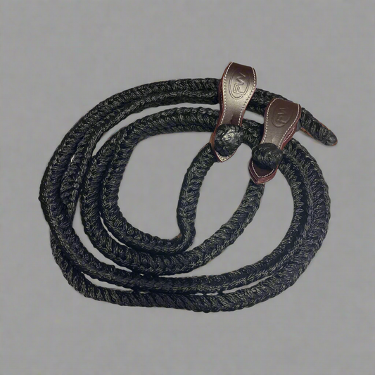 black plaited reins 