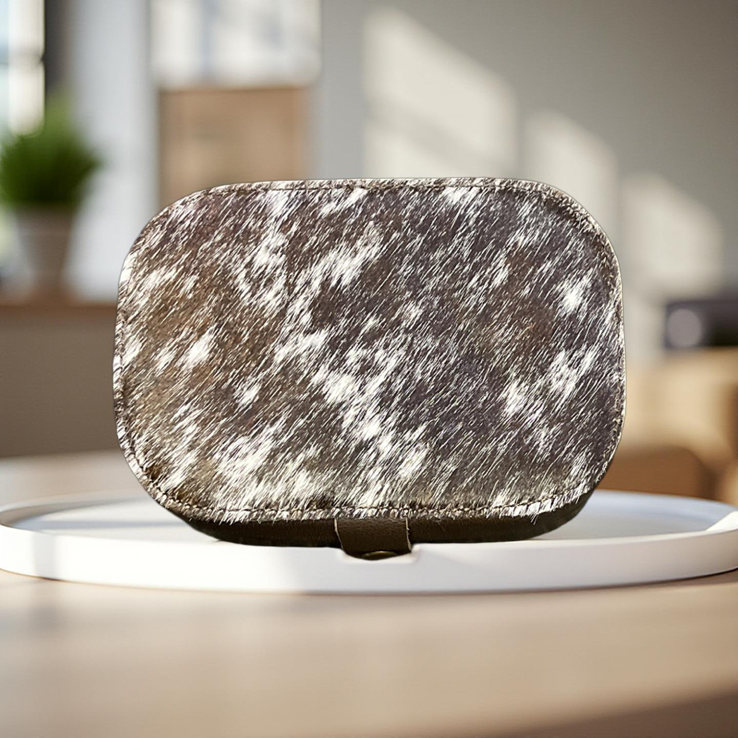 Cowhide Travel Jewellery Box