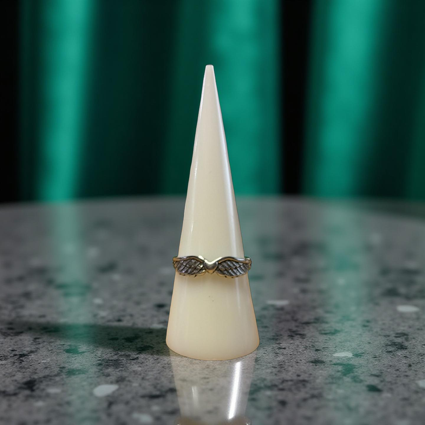 Sterling Silver Wings and Heart Ring