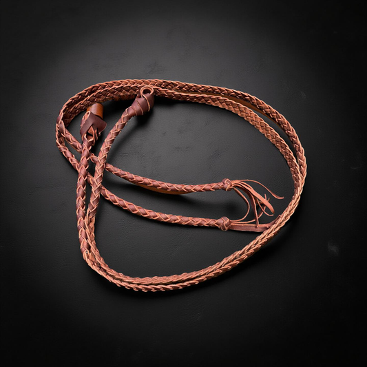 Locally Made Hand-PlaIted Red Hide Reins