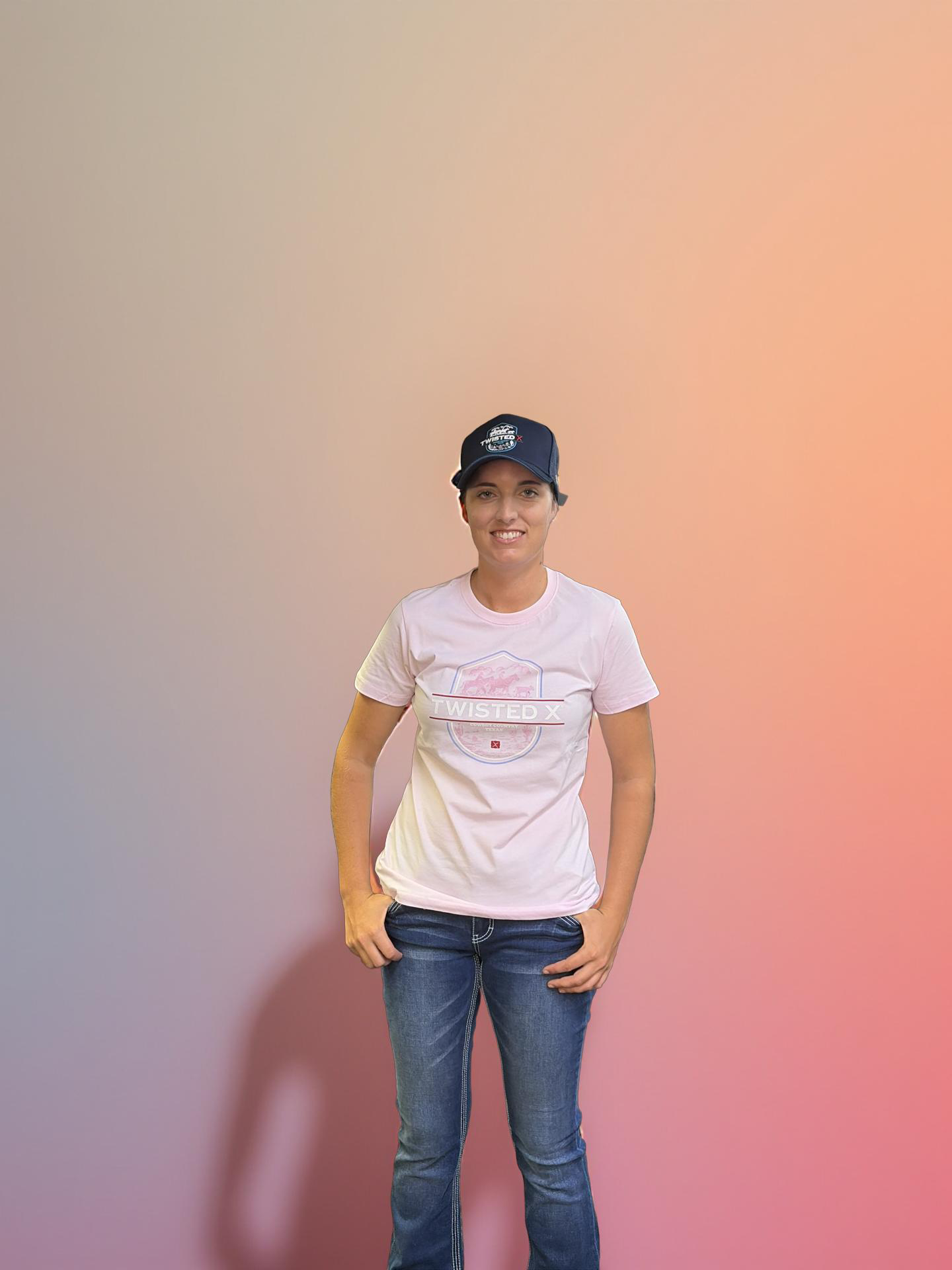 Twisted X Ladies Kim Short Sleeve Tee – Blush