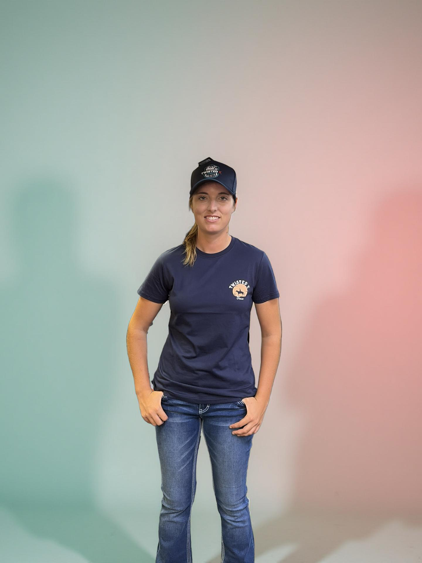 Twisted X Women’s Lin Short Sleeve Tee – Navy