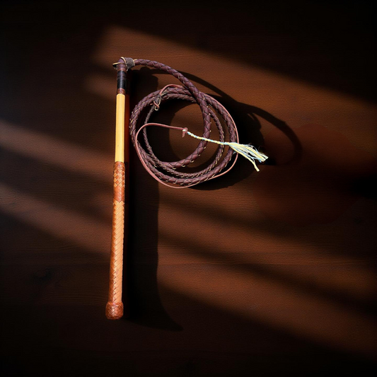 Hand Plaited Kangaroo Hide Stock Whip – 6ft