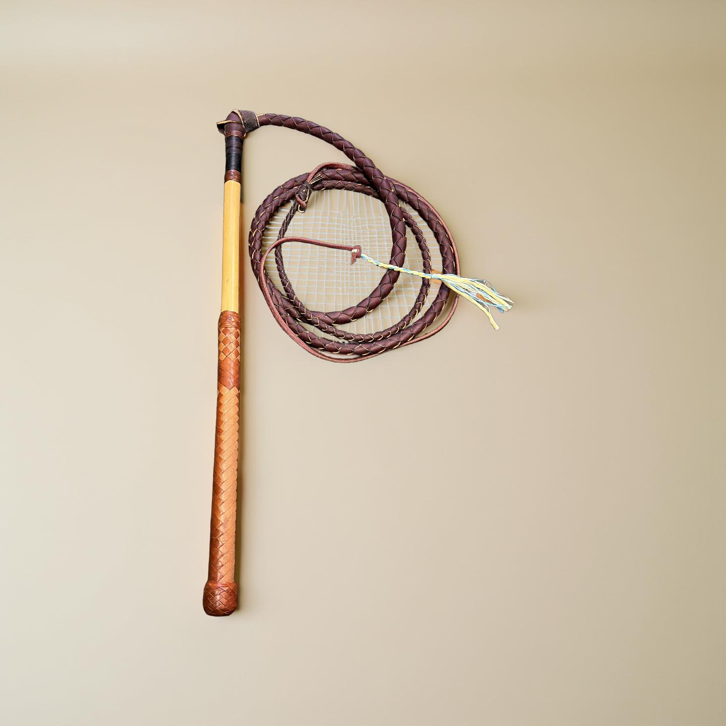 Hand Plaited Kangaroo Hide Stock Whip – 6ft