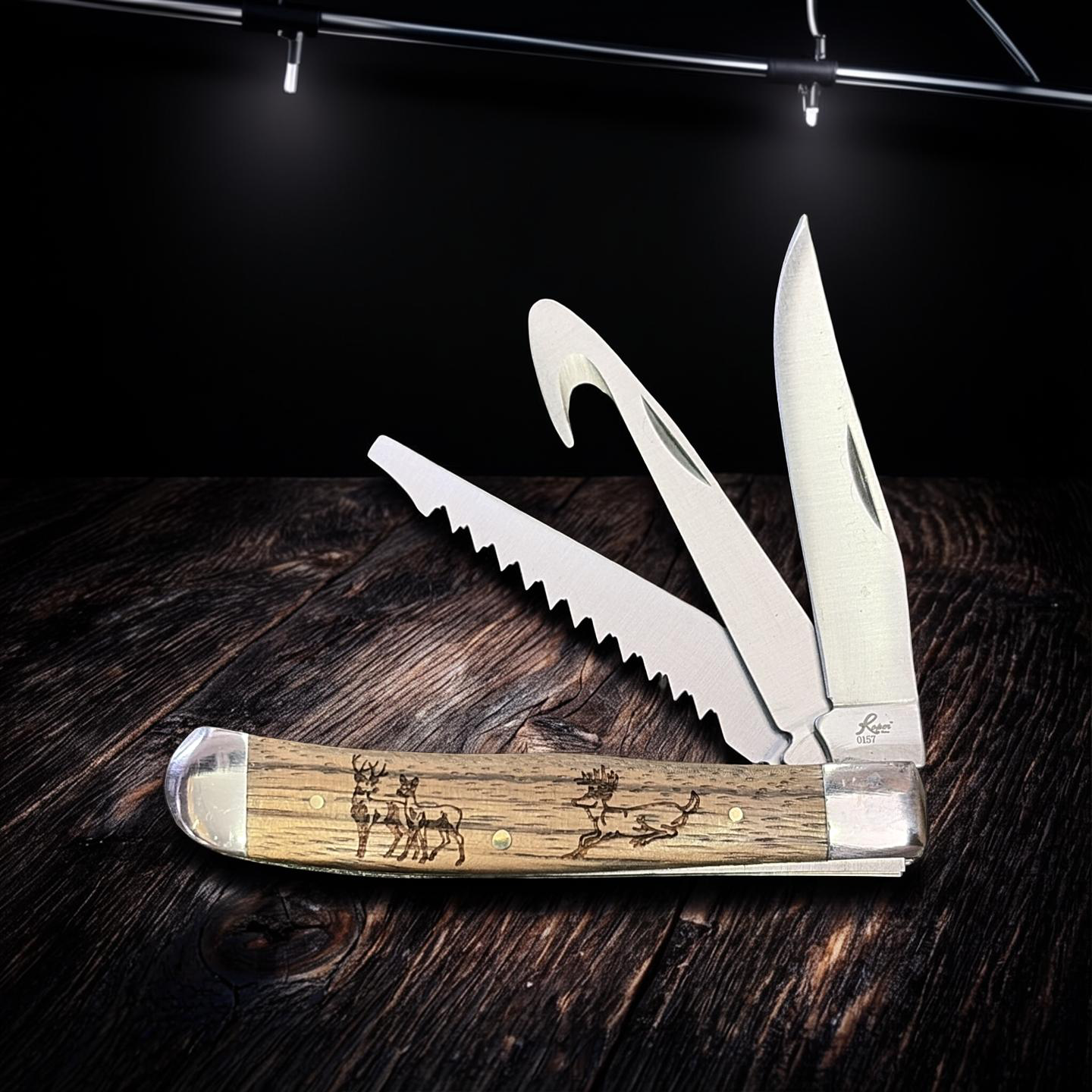 Roper Knives Trapper Three Blade – Zebra Wood – 4.13″ Closed