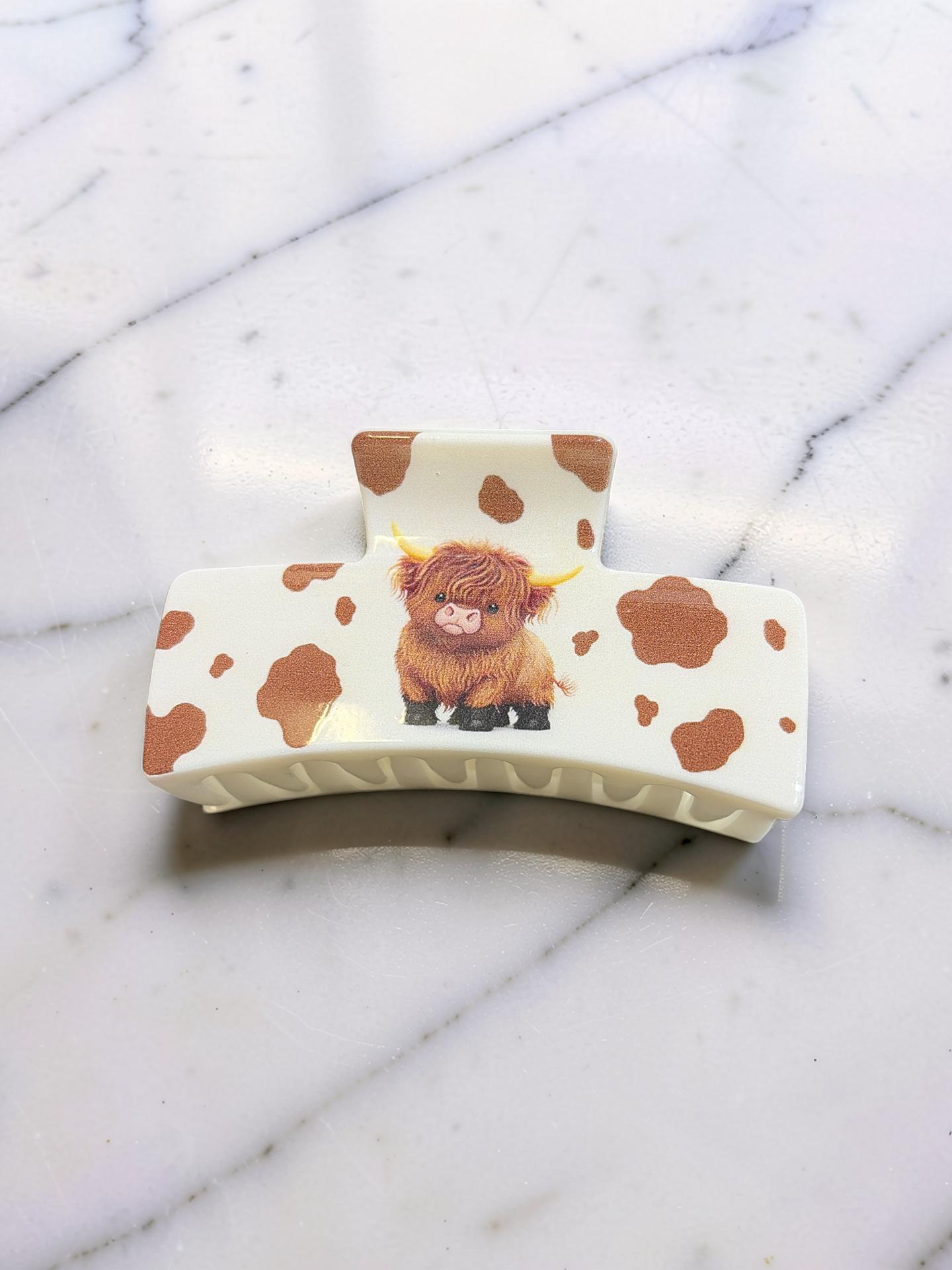 Pastoral Highland Cow Hair Claw Clips