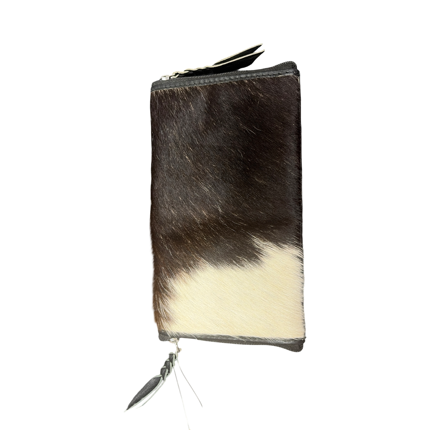 Cowhide Double Spectacle Case – Black Hair-On & Black Leather