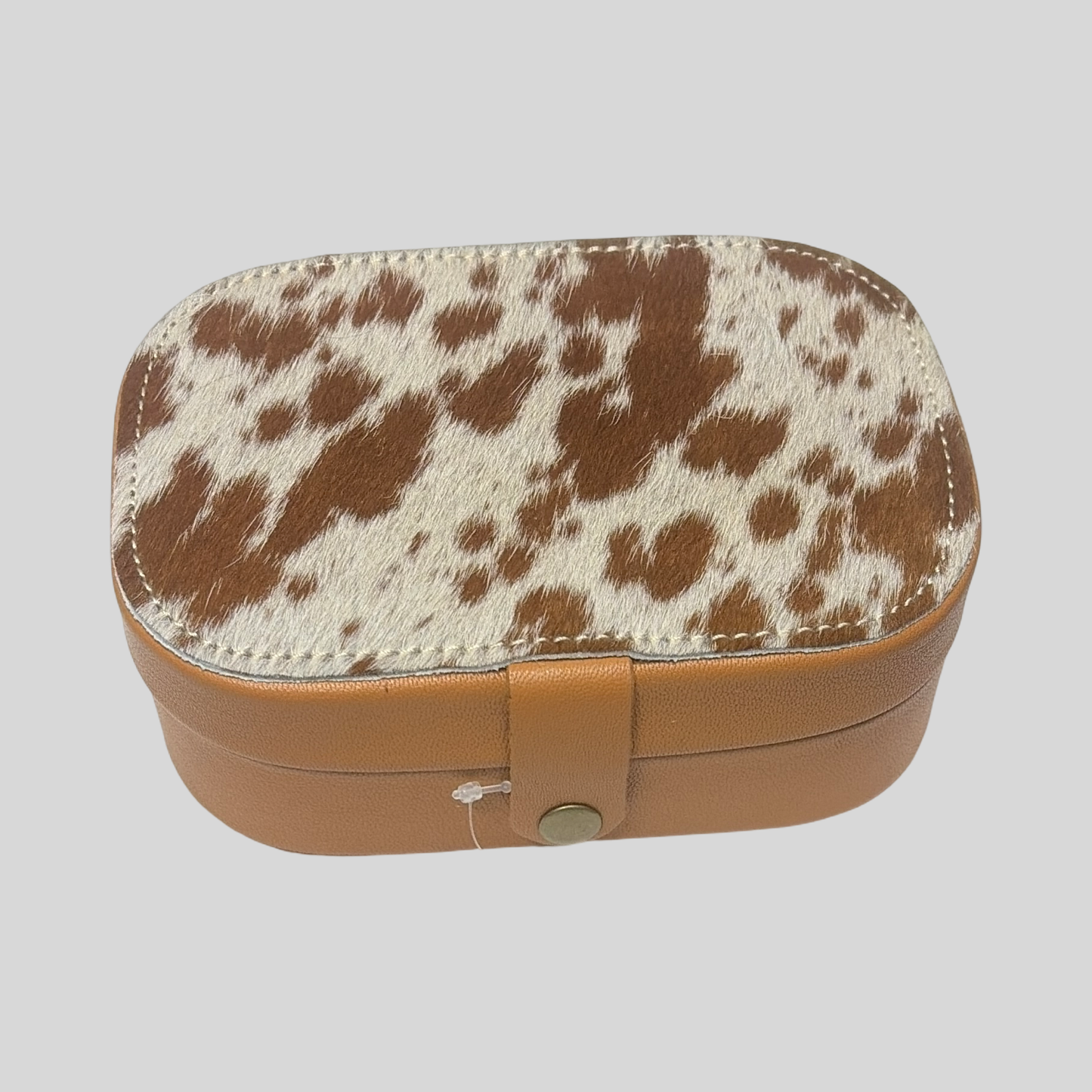 Cowhide Travel Jewellery Box Assorted Colours