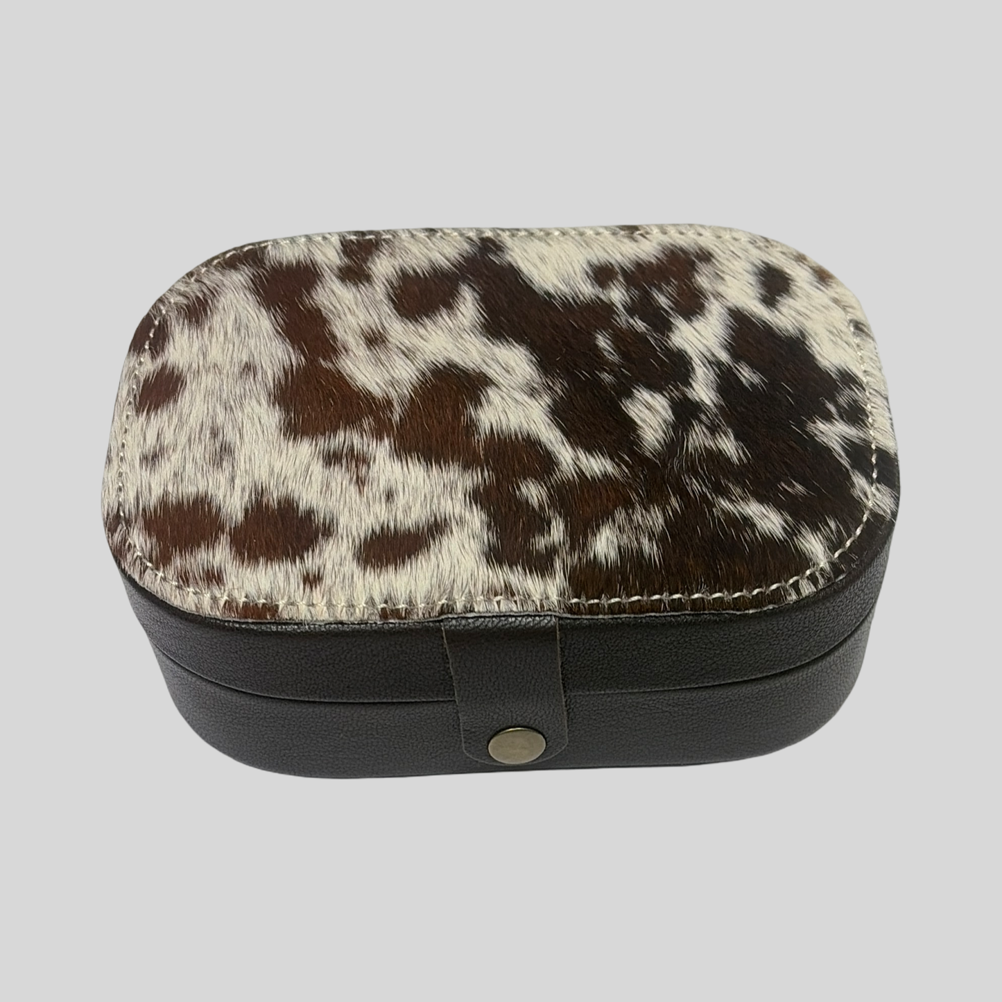 Cowhide Travel Jewellery Box Assorted Colours