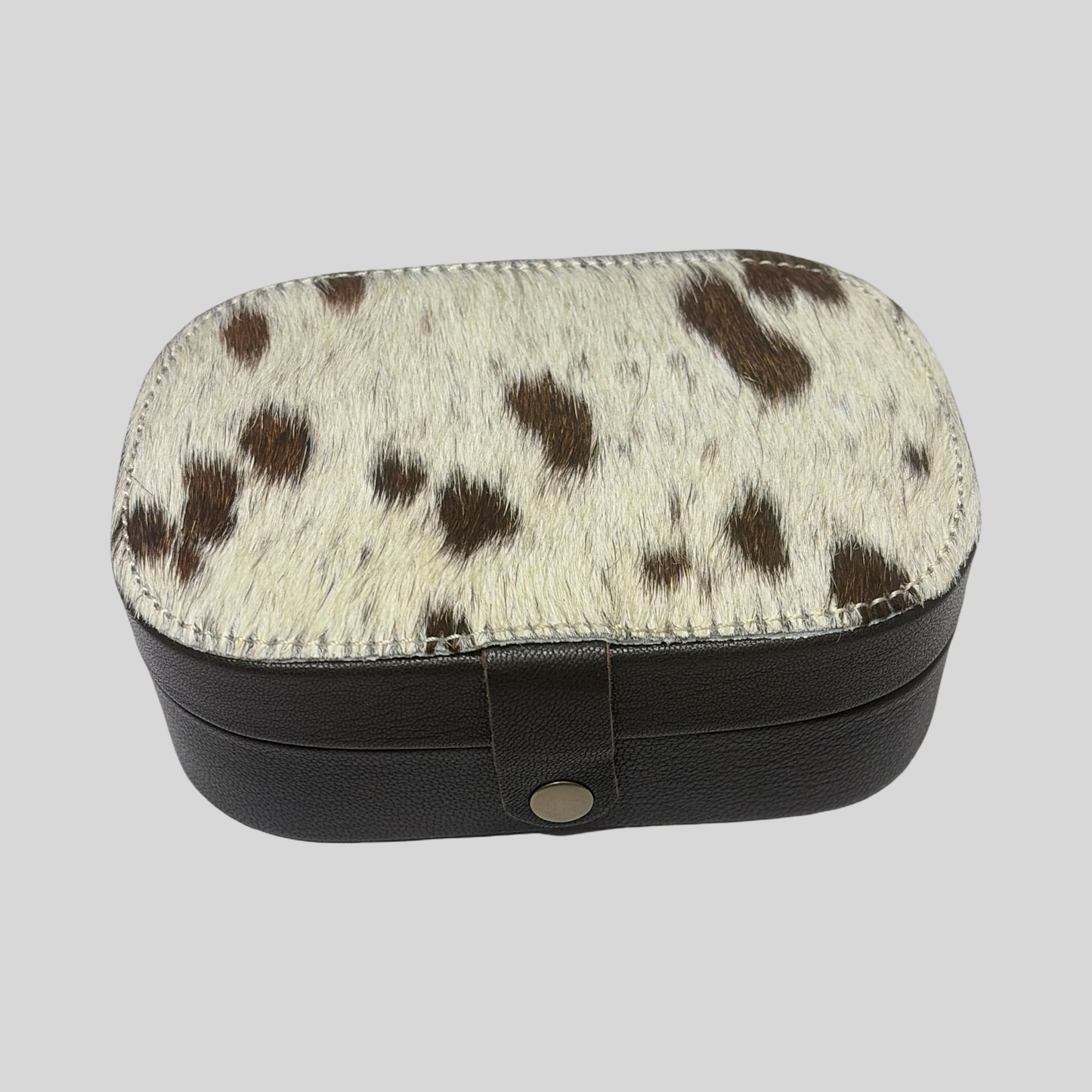 Cowhide Travel Jewellery Box Assorted Colours