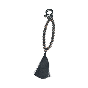 High Fashion Tassels Metal Keyring Chain - Black
