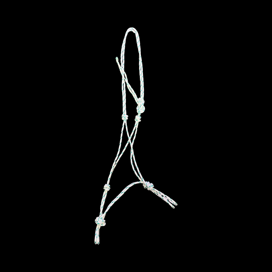 Blackie's Green and White Rope Halter
