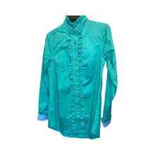 Load image into Gallery viewer, Outback - Sea Green Ruffled Front Shirt - LS
