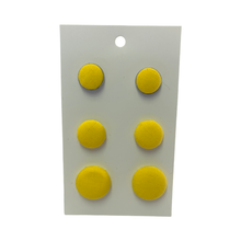 Load image into Gallery viewer, Bright Yellow Button Earrings
