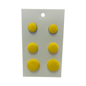 Bright Yellow Button Earrings