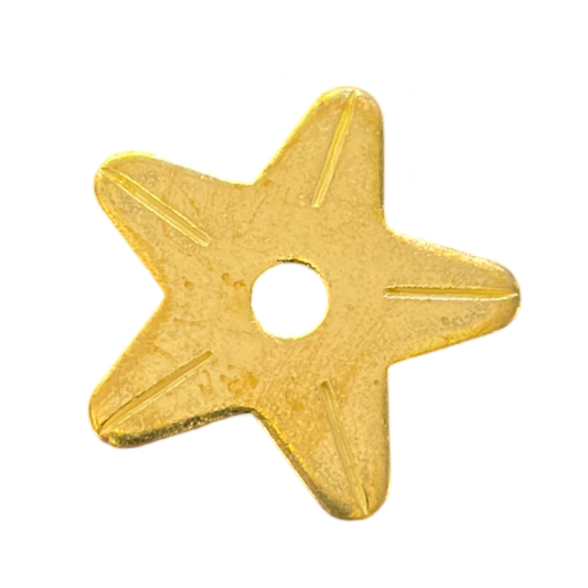 Brass Rowels - 5 Point Star Rounded Points 1.1/4"