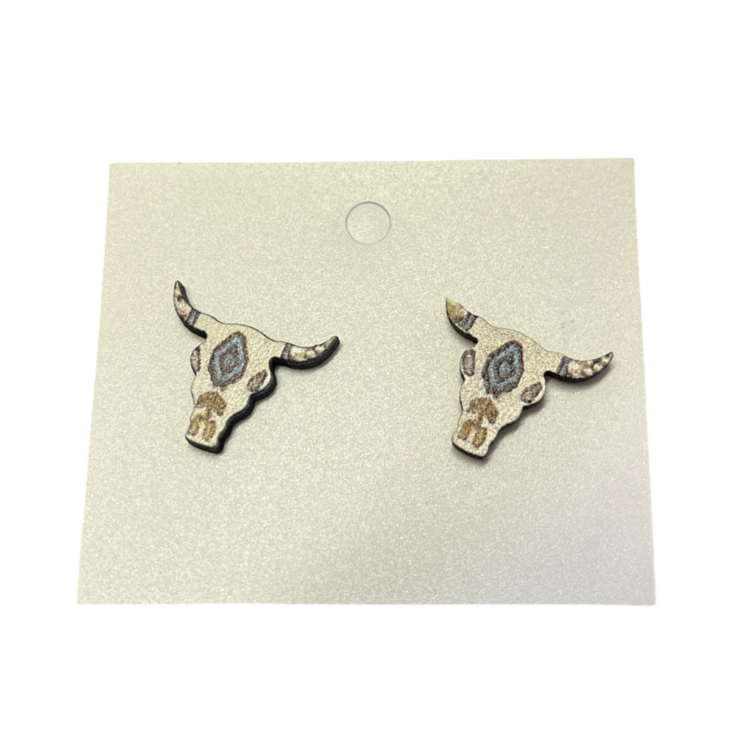 Steer Scull Stud Earring