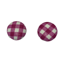 Load image into Gallery viewer, 19mm pink Gingham Earrings
