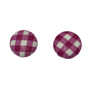 19mm pink Gingham Earrings