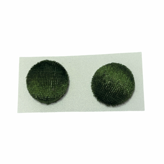 19mm Dark Green Velvet Earring