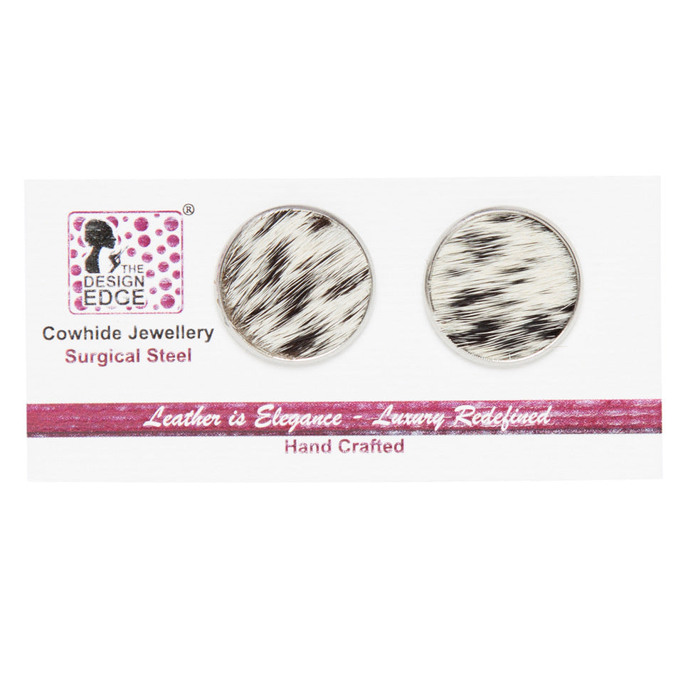 Stud Earrings – Cowhide Jewellery 16MM Surgical Steel – Nairobi