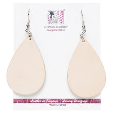 Load image into Gallery viewer, Pear Shape Hair-on Earrings – Cowhide Jewellery Surgical Steel – Tanzania
