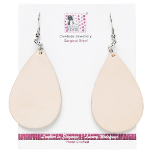 Pear Shape Hair-on Earrings – Cowhide Jewellery Surgical Steel – Tanzania