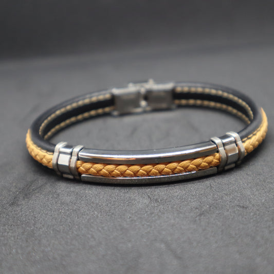 Men's Stitched and Plaited Bracelet