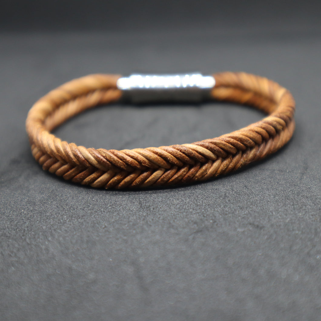 Men's Flat Fish Bone Plaited Bracelet