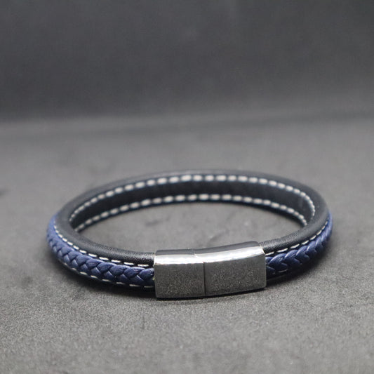 Men's Stitched Leather Bracelet