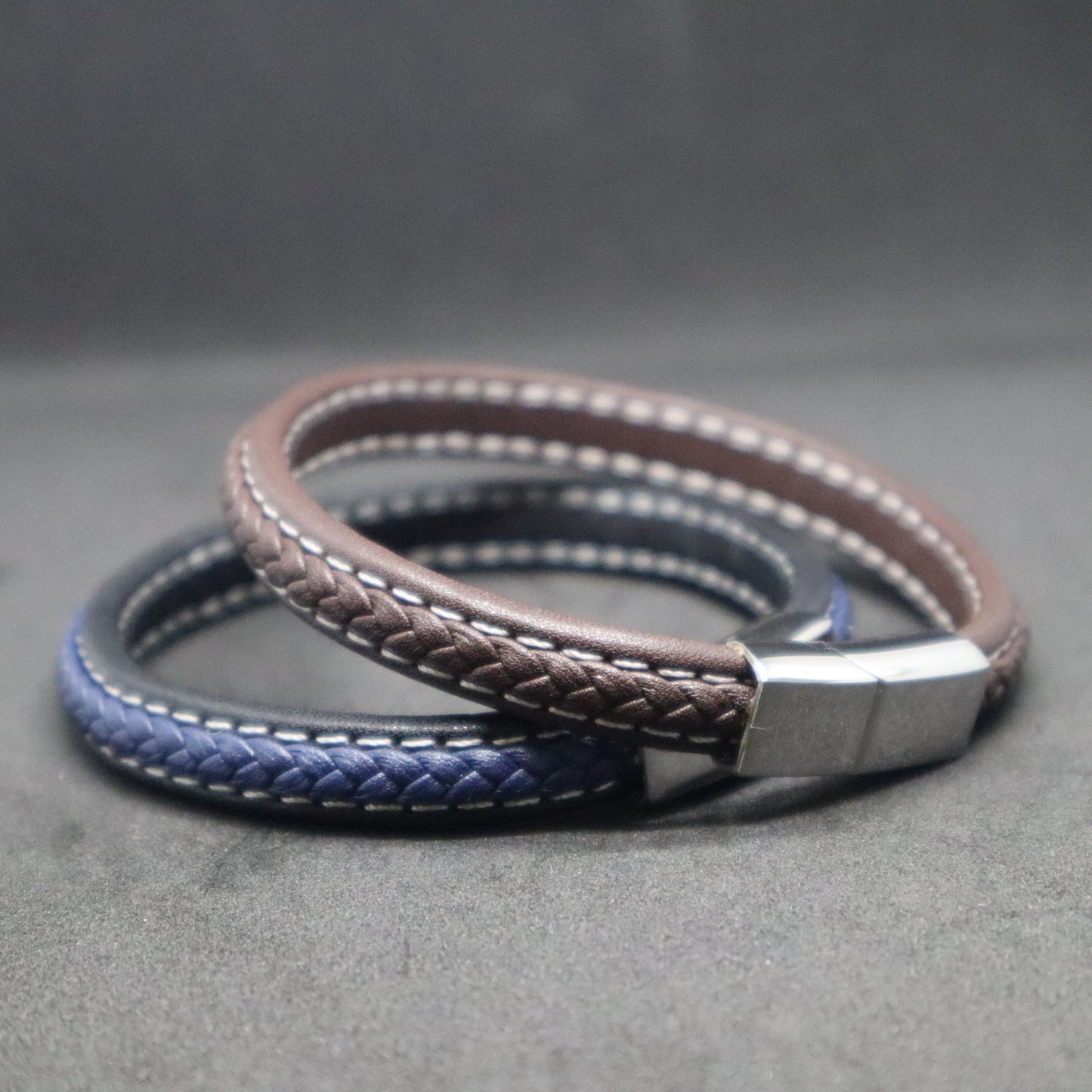 Men's Stitched Leather Bracelet