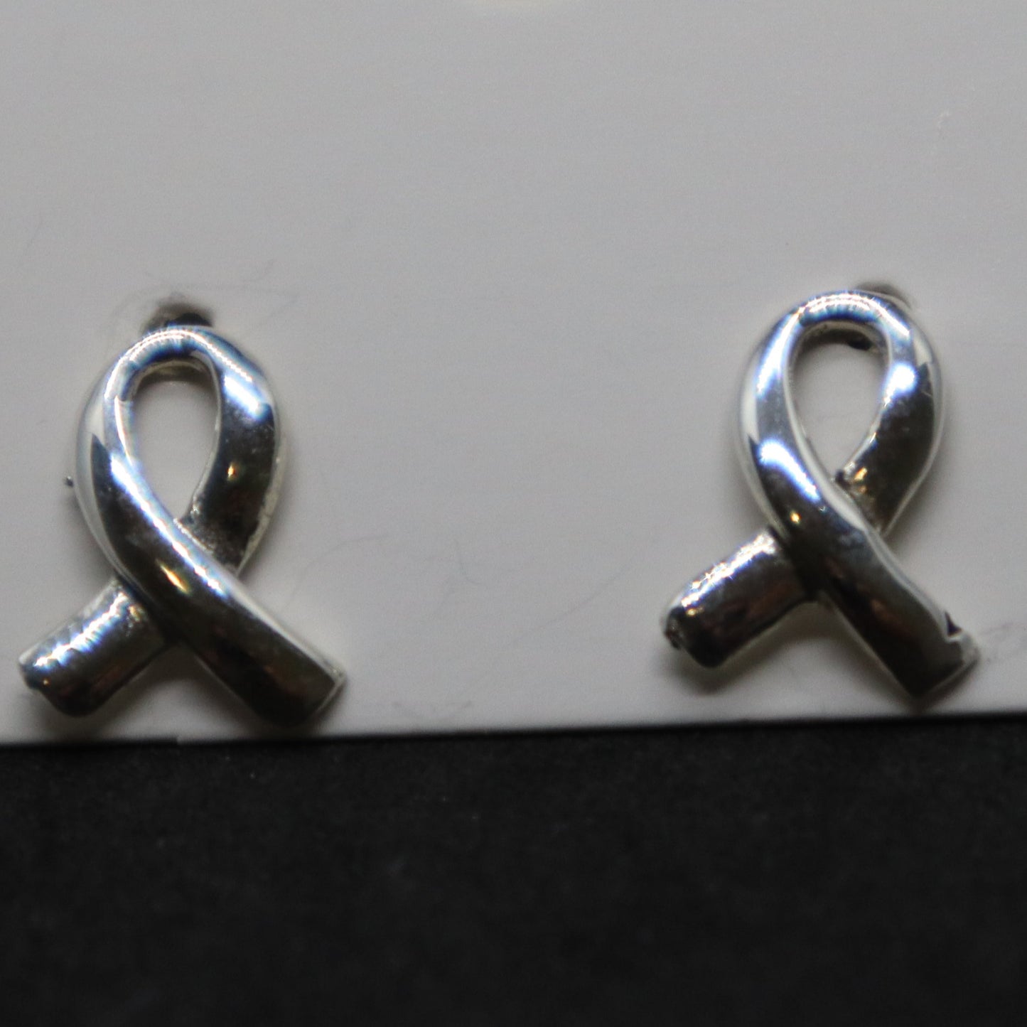 Ribbon Sterling Silver Stud Earring