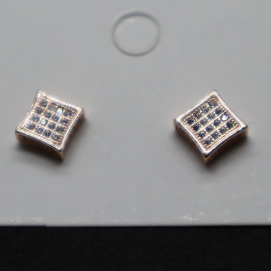 Square Rose Gold with Crystal Studs