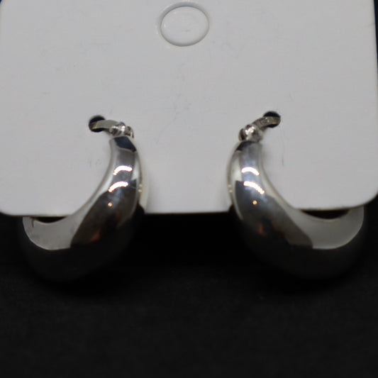 Large Huggie Sterling Silver Earrings