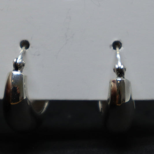 Large Huggie Sterling Silver Earrings