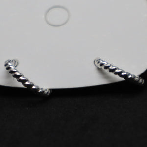 Sterling Silver Twisted Hoop Studs