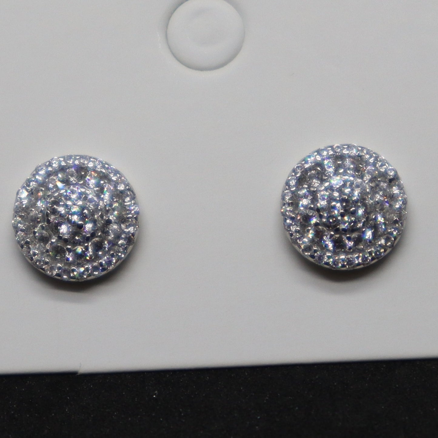 Sterling Silver Round Swaraski Crystal Stud