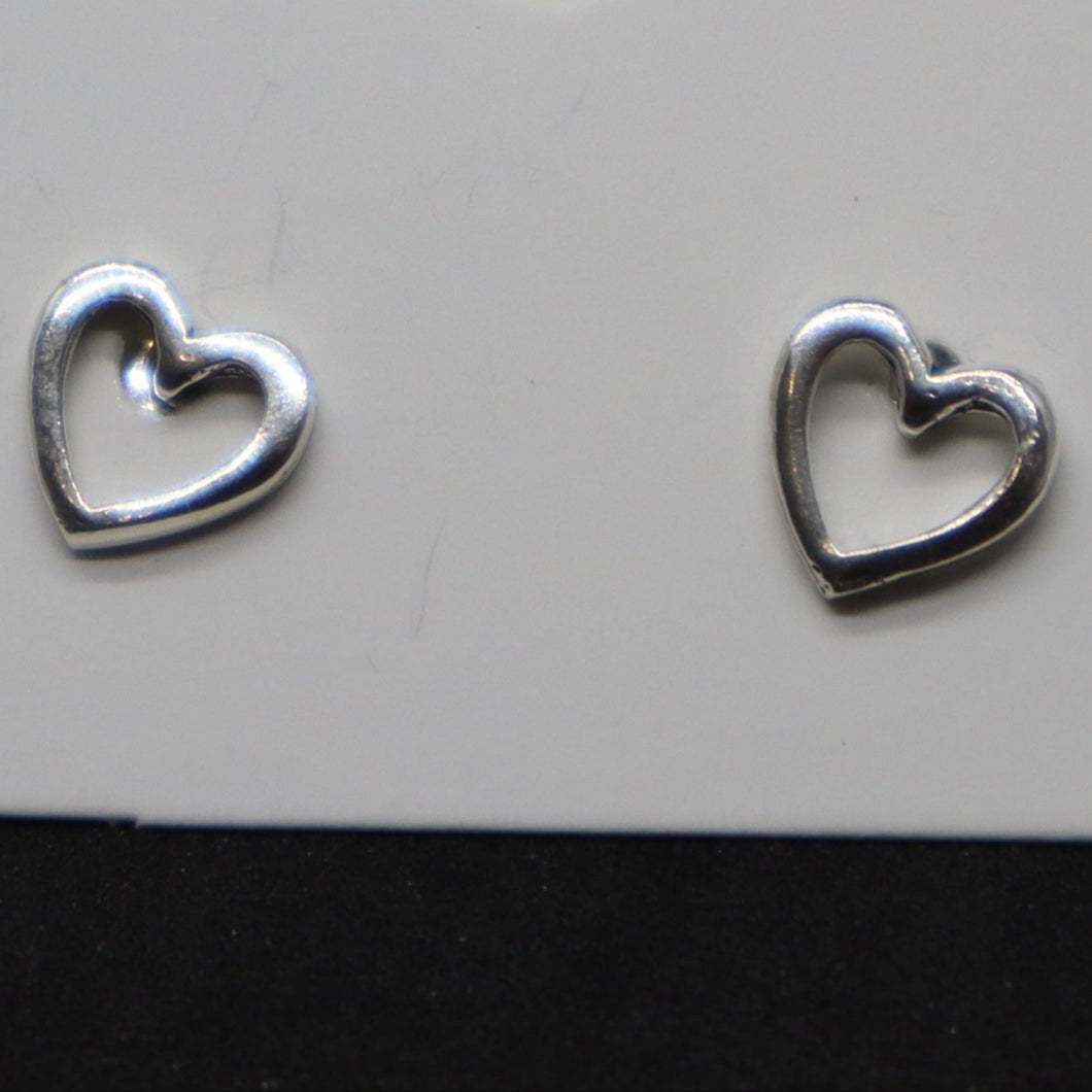 Small Heart Sterling  Silver Stud Earrings