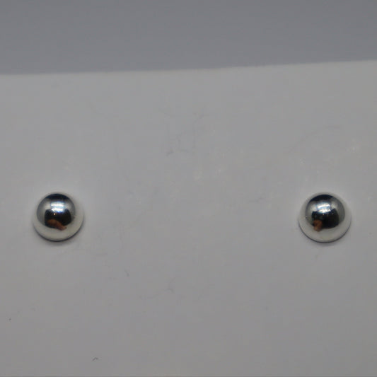 Round Sterling Silver Stud Earring