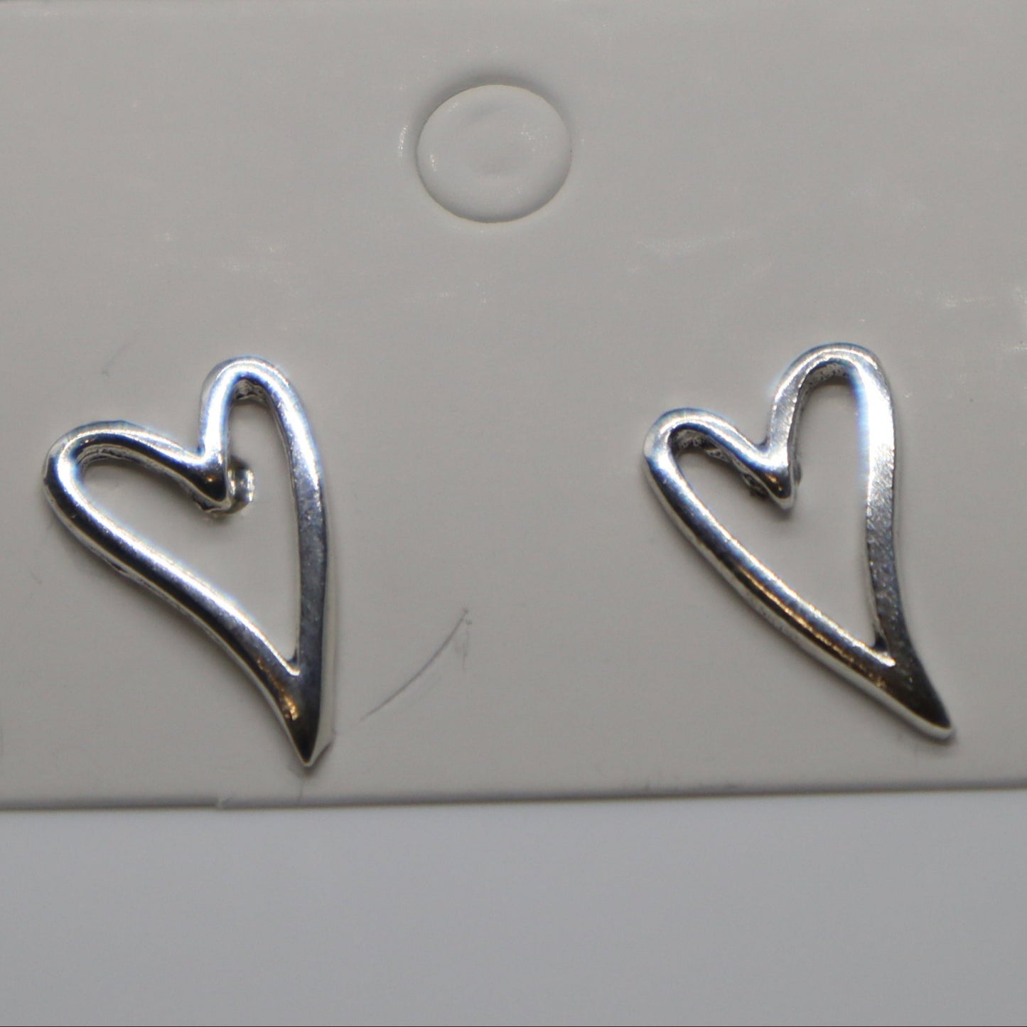 Large Heart Sterling Silver Stud Earring