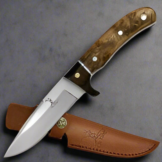 FX Fixed Blade Knife – Burl Wood Handle