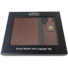 Load image into Gallery viewer, Men&#39;s Republic Travel Wallet &amp; Luggage Tag Set
