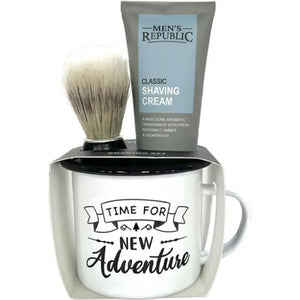 Men's Republic Mug with Shaving Cream and Beard Brush